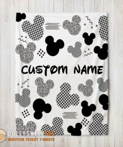Perfect Disney Mickey Logo Texture Blanket Fleece Customized Blanket
