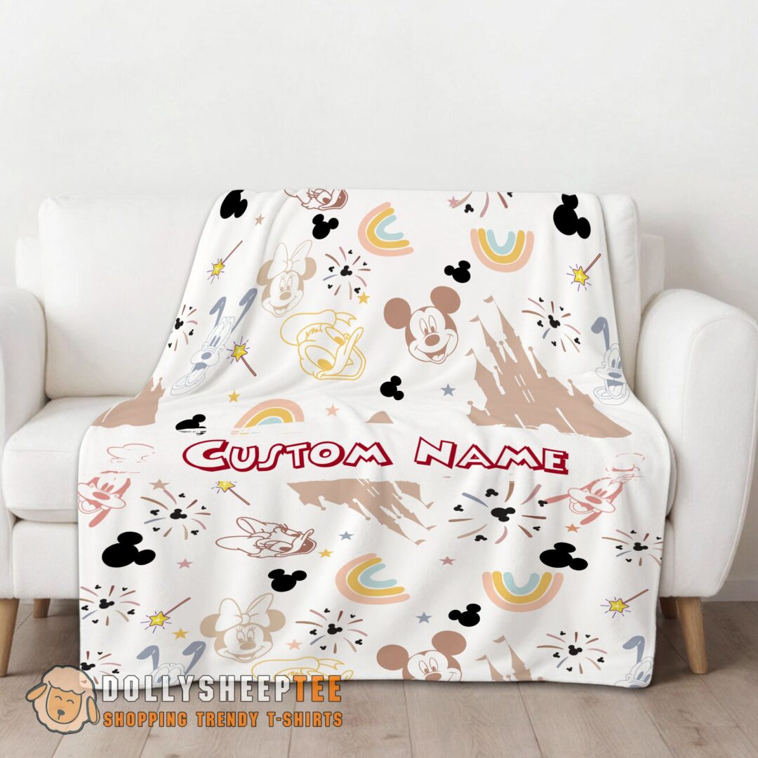 Perfect Disney Mickey Mouse & Friends Magical Mouse Castle Blanket Fleece Customized Blanket-mk-01 (1)