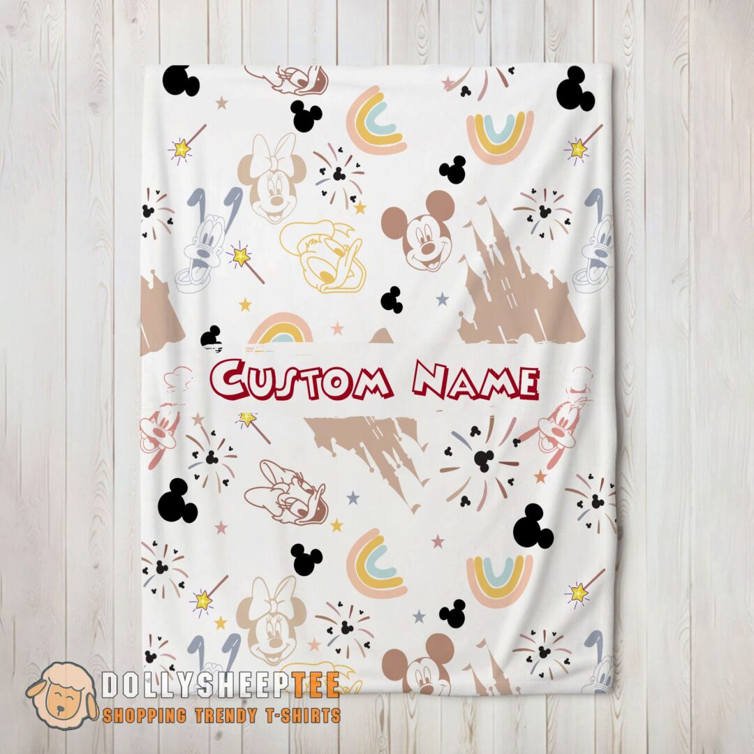 Perfect Disney Mickey Mouse & Friends Magical Mouse Castle Blanket Fleece Customized Blanket-mk-01 (2)
