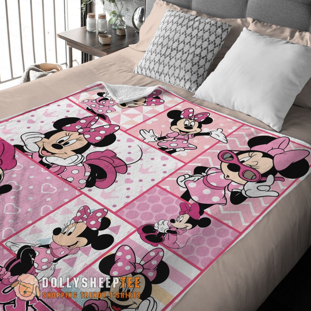Perfect Disney Minnie Mouse And Friends Minnie Mouse Moods Blanket Customize Blanket-mk-01 (2)