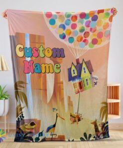 Perfect Disney Pixar Up With Our Balloons And Sky With House Movie Blanket Customize Blanket
