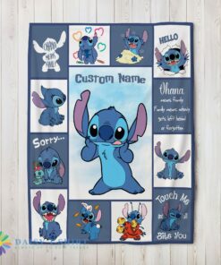 Perfect Disney Playful Stitch Collage Blanket Fleece Customized Blanket