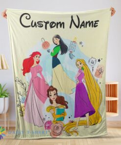 Perfect Disney Princess Ariel Mulan Rapunzel Belle Princess Blanket Fleece Customized Blanket