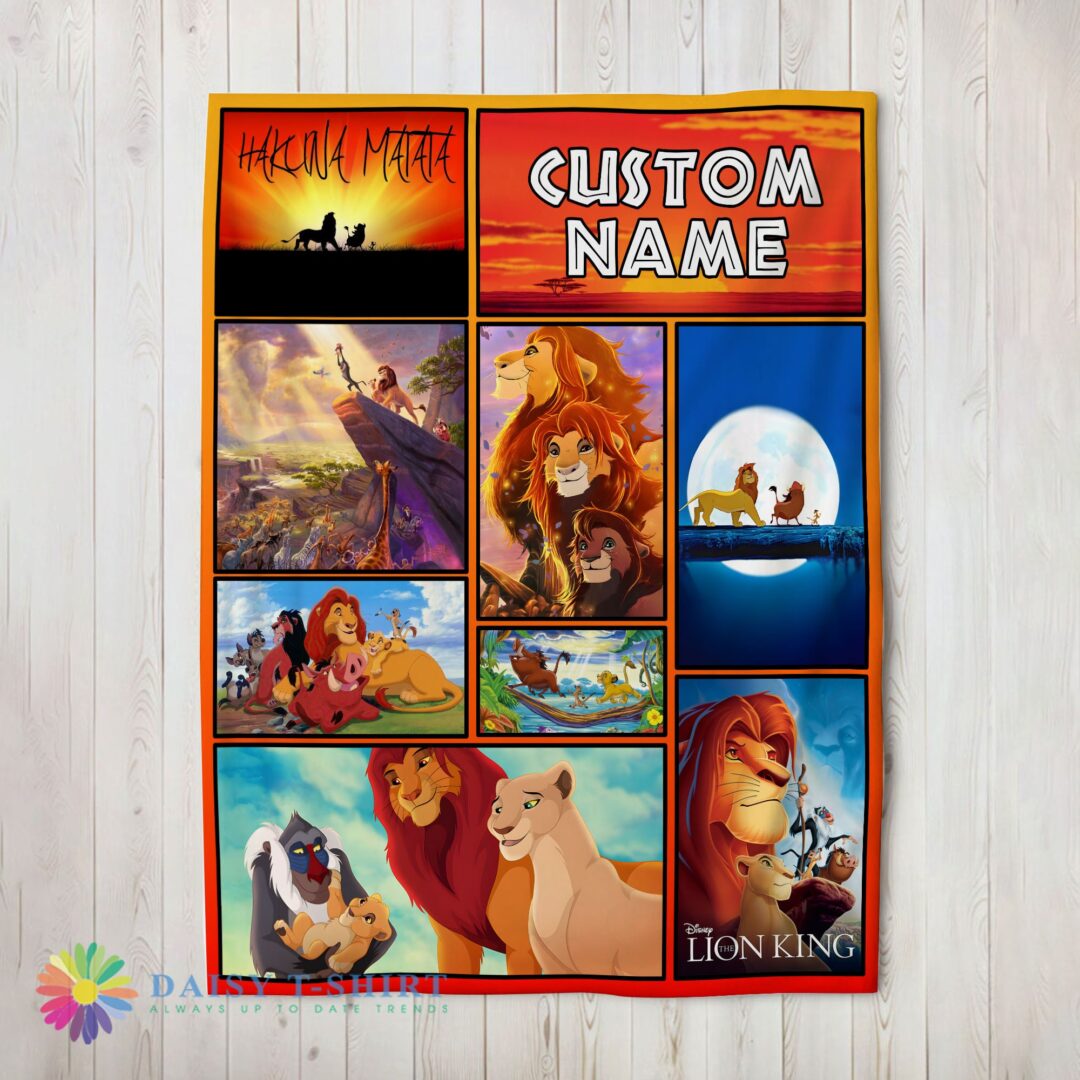 Perfect Disney Simba Mufasa Timon Pumbaa The Lion King Collage Blanket Fleece Customized Blanket-mk-01 (