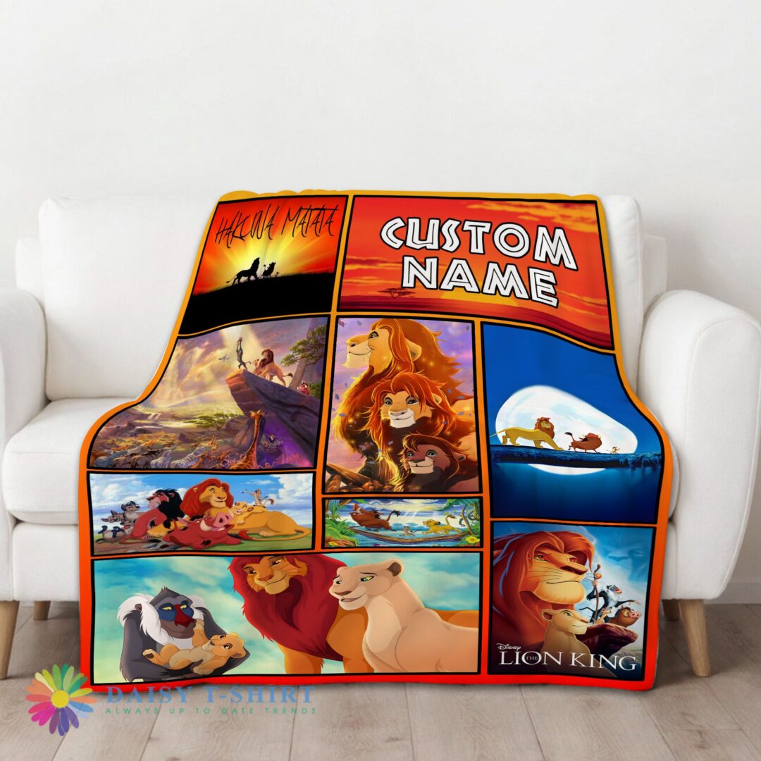 Perfect Disney Simba Mufasa Timon Pumbaa The Lion King Collage Blanket Fleece Customized Blanket-mk-01 (1)