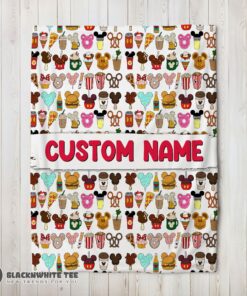Perfect Disney Snack Club Food Pattern Blanket Fleece Customized Blanket