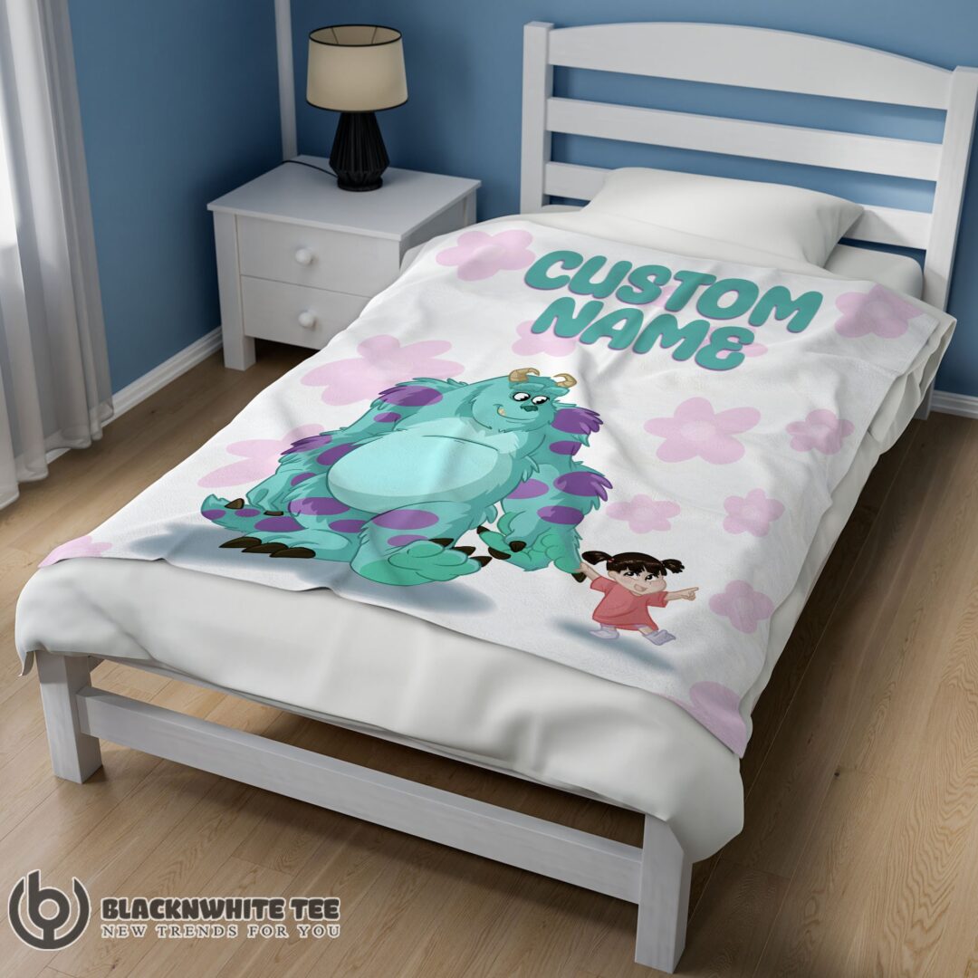 Perfect Disney Sulley & Boo Monsters Inc Blanket Fleece Customized Blanket
