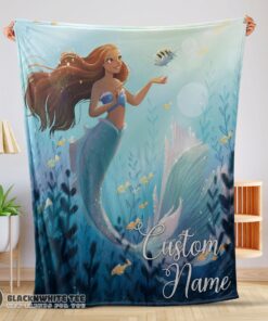 Perfect Disney The Little Mermaid Ariel Princess Fleece Family Princess Customized Blanket