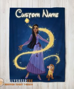Perfect Disney Wish Asha Princess Star Valentino Blanket Fleece Customized Blanket