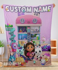 Perfect Disney’s Gabby’s Dollhouse With Our Cute Girl Fleece Blanket Customize Blanket