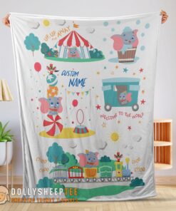 Perfect Dumbo Personalized Minky Blanket Circus Elephant Nursery Blanket Fleece Customized Blanket