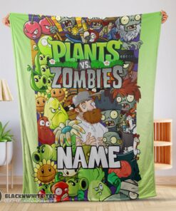 Perfect Game Plants Vs Zombies All Character Blanket Fleece Customized Blanket