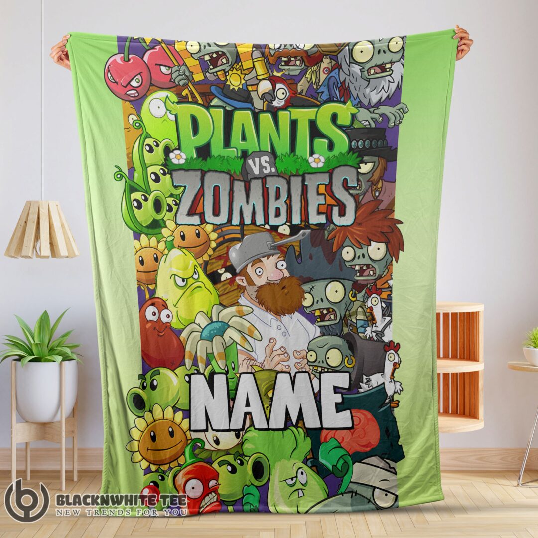 Perfect Game Plants Vs Zombies All Character Blanket Fleece Customized Blanket