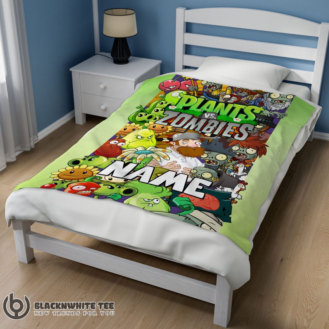 Perfect Game Plants Vs Zombies All Character Blanket Fleece Customized Blanket