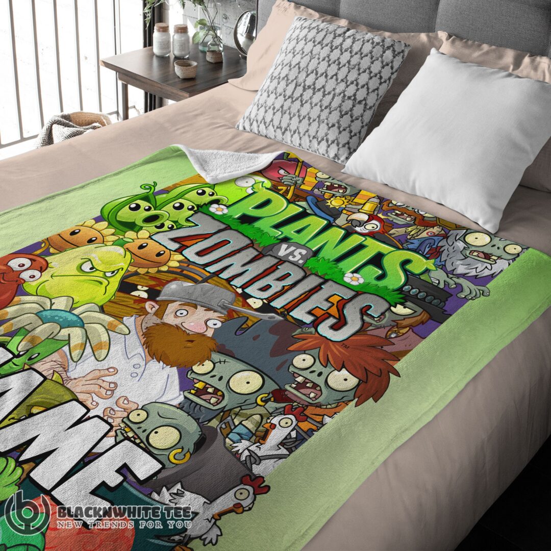 Perfect Game Plants Vs Zombies All Character Blanket Fleece Customized Blanket