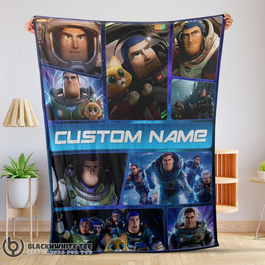 Perfect Good Disney Buzz Lightyear Collage Fleece Customized Blanket