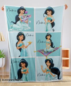 Perfect Good Disney Cartoon Aladdin Jasmine Princess Blanket Fleece Customized Blanket