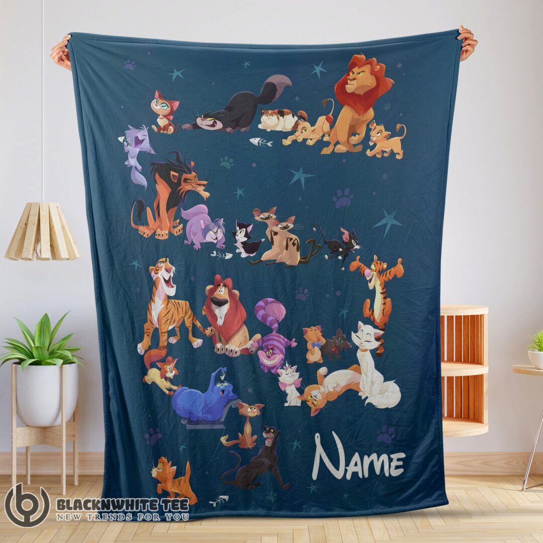 Perfect Good Disney Cartoon All Cats Character Blanket Fleece Customized Blanket-mk-01 (1)