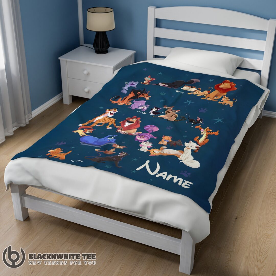 Perfect Good Disney Cartoon All Cats Character Blanket Fleece Customized Blanket-mk-01 (2)