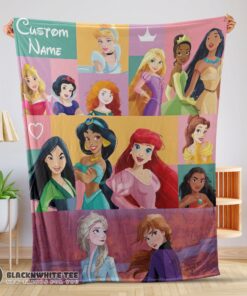 Perfect Good Disney Cartoon All Princess Characters Blanket Fleece Customized Blanket