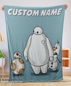 Perfect Good Disney Cartoon Big Hero 6 Baymax With Friends Blanket Fleece Customized Blanket