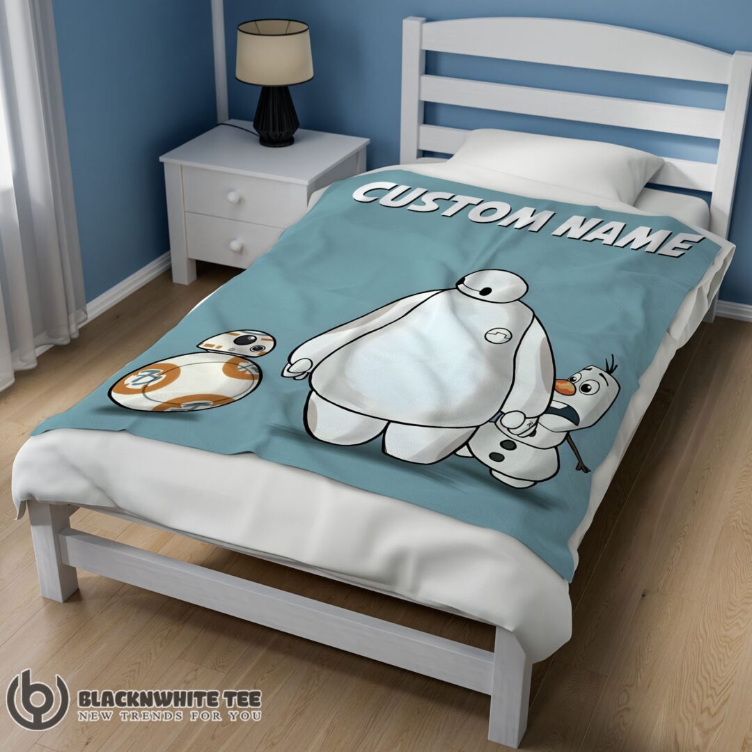 Perfect Good Disney Cartoon Big Hero 6 Baymax With Friends Blanket Fleece Customized Blanket-mk-01 (2)
