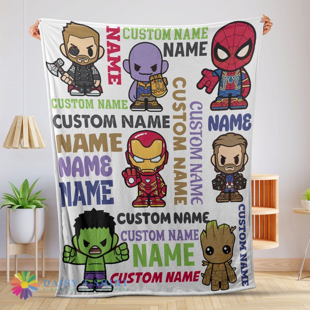Perfect Good Personalized Marvel Superheroes And Thanos Blanket Fleece Customized Blanket-mk-01 (1)