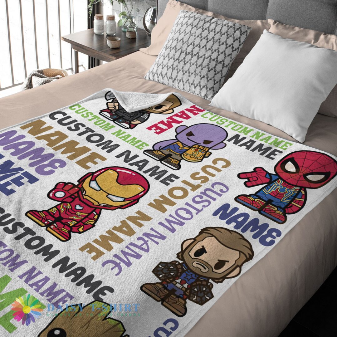 Perfect Good Personalized Marvel Superheroes And Thanos Blanket Fleece Customized Blanket-mk-01 (3)
