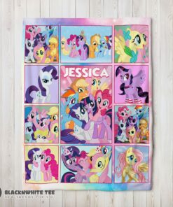 Perfect Happy My Little Pony Characters Friendship Is Magic Collage Blanket Fleece Customized Blanket