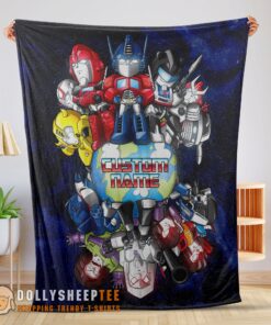 Perfect Happy Transformers Team Chibi Cute Fleece Blanket Customize Blanket