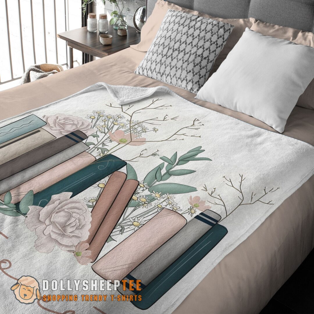 Perfect Happy Vintage Floral Book Lover Blanket Fleece