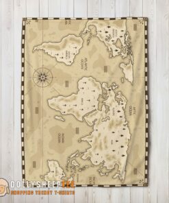 Perfect Happy Vintage Pirate World Map Sepia Nautical Adventure Blanket Fleece Blanket