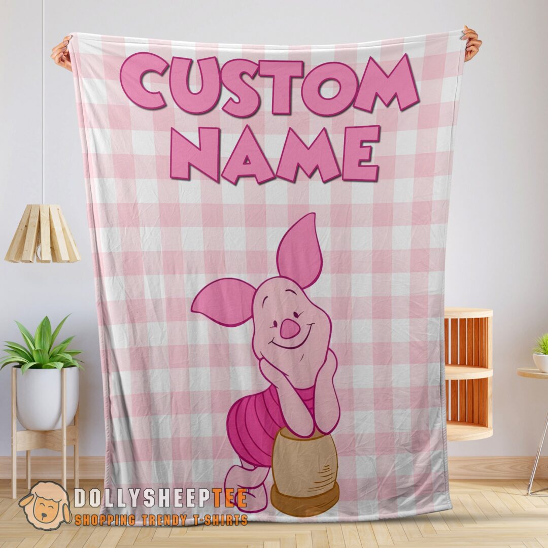 Perfect Happy Winnie The Pooh Piglet Blanket Fleece Customized Blanket