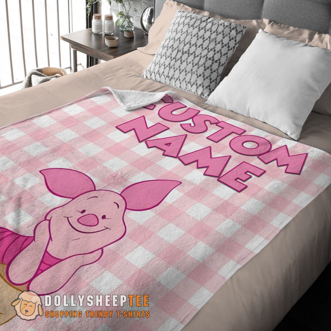 Perfect Happy Winnie The Pooh Piglet Blanket Fleece Customized Blanket
