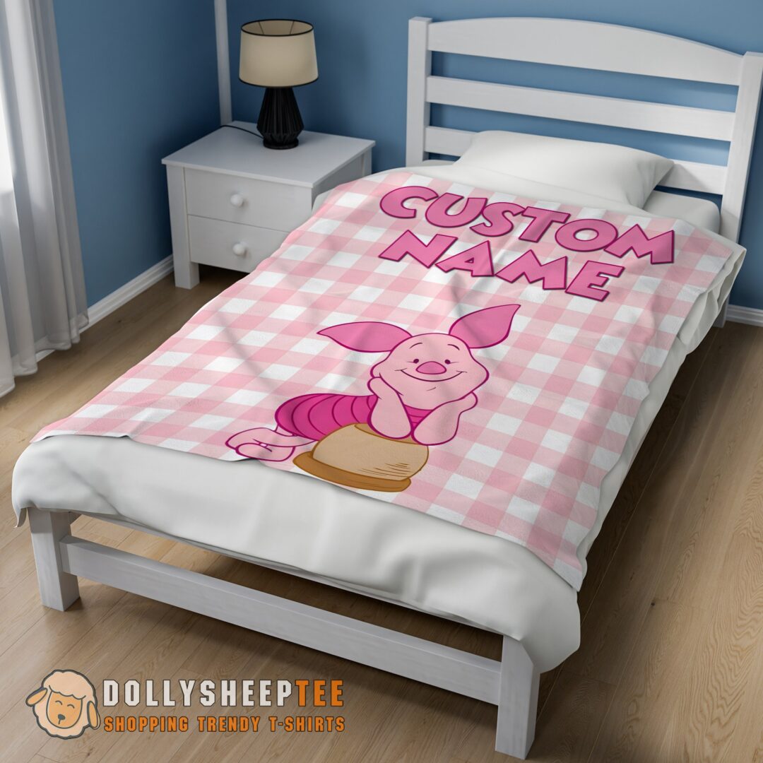 Perfect Happy Winnie The Pooh Piglet Blanket Fleece Customized Blanket