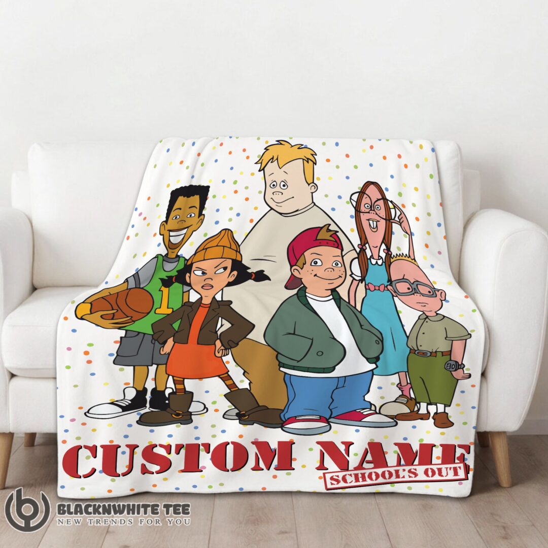 Perfect Pretty Recess Cartoon School's Out Blanket Fleece Customized Blanket