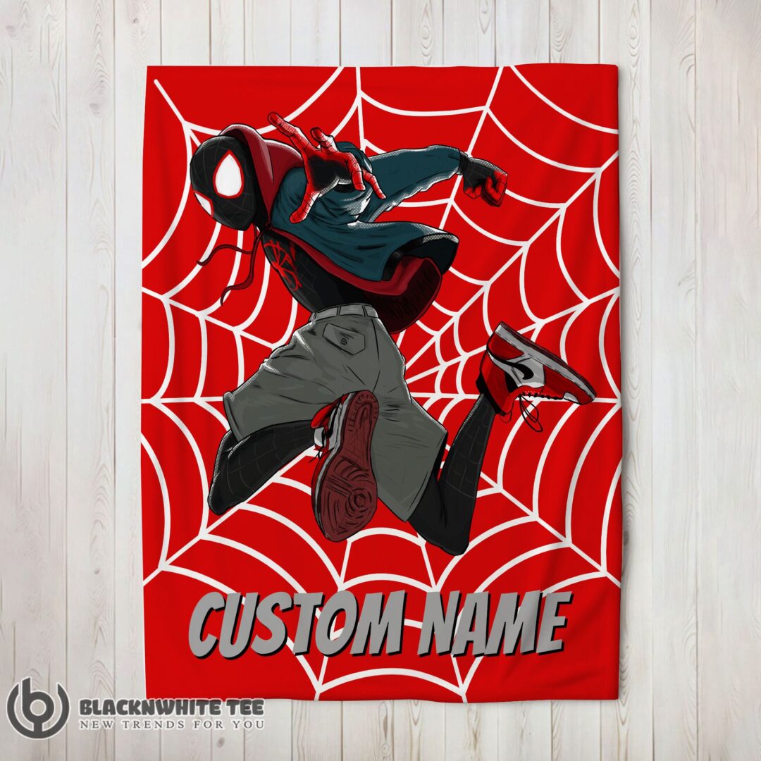Perfect Pretty Spider-Man Into the Spider-Verse Miles Morales Blanket Fleece Customized B-mk-02 (1)