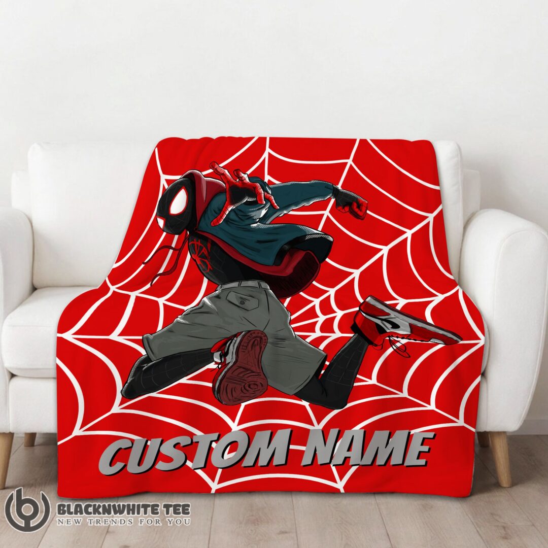 Perfect Pretty Spider-Man Into the Spider-Verse Miles Morales Blanket Fleece Customized B-mk-
