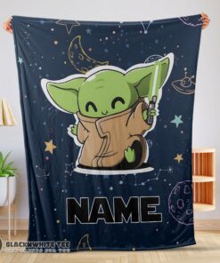 Perfect Pretty Star Wars Baby Yoda Astronomy Blanket Fleece Customized Blanket