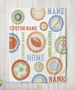 Perfect Pretty Types Of Sports Balls Blanket Fleece Customized Blanket