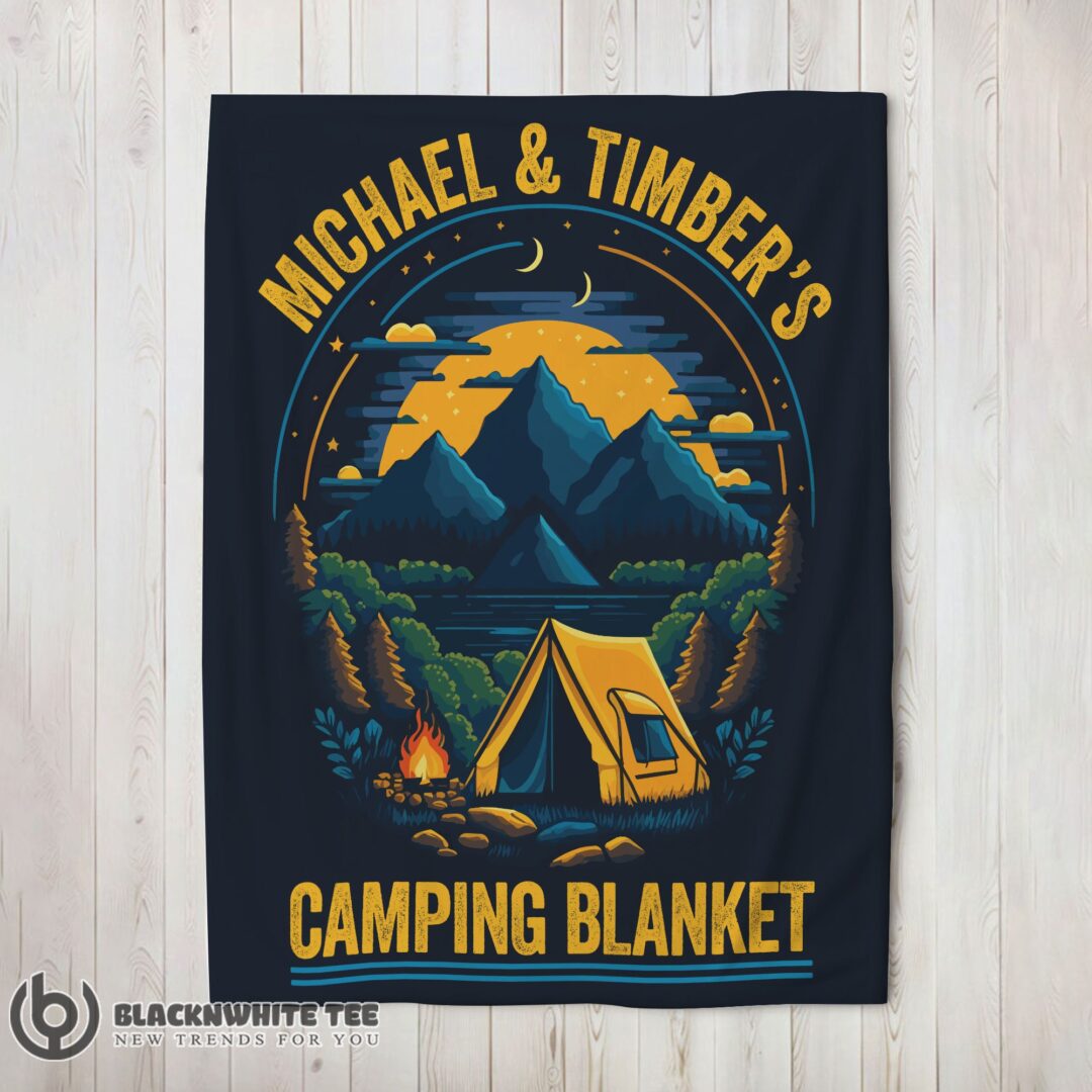 Perfect Pretty Vintage Camping Blanket Fleece Customized Blanket