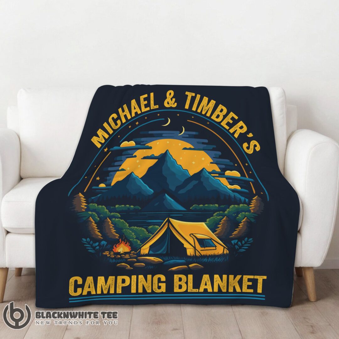 Perfect Pretty Vintage Camping Blanket Fleece Customized Blanket