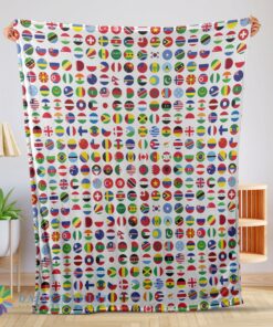 Perfect Pretty World Flags International Flags Collage Blanket Fleece Blanket