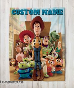 Perfect Top Pixar Toy Story Character Woody With Friends Blanket Fleece Customized Blanket