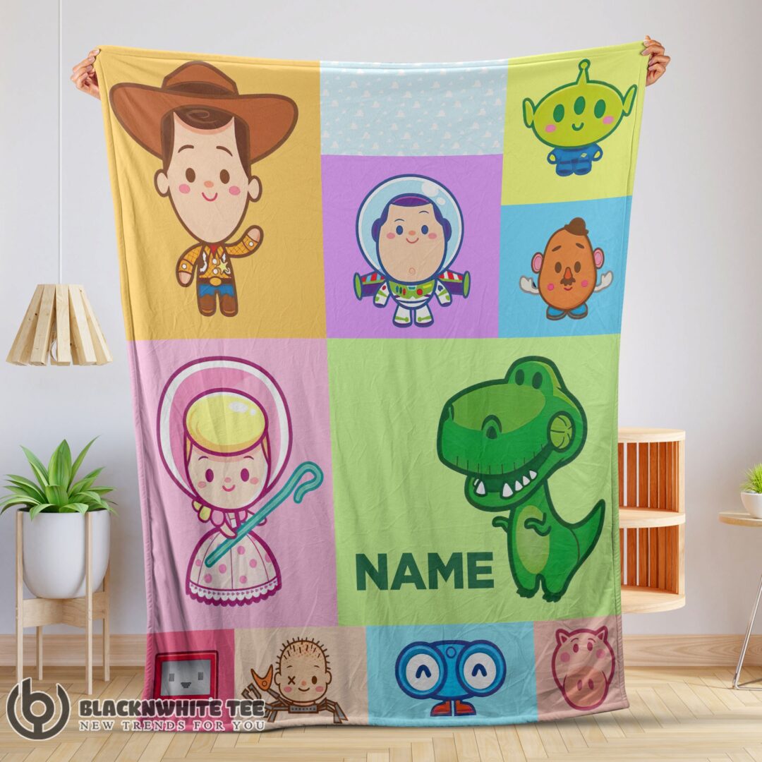 Perfect Top Pixar Toy Story Chibi Character Blanket Fleece Customized Blanket