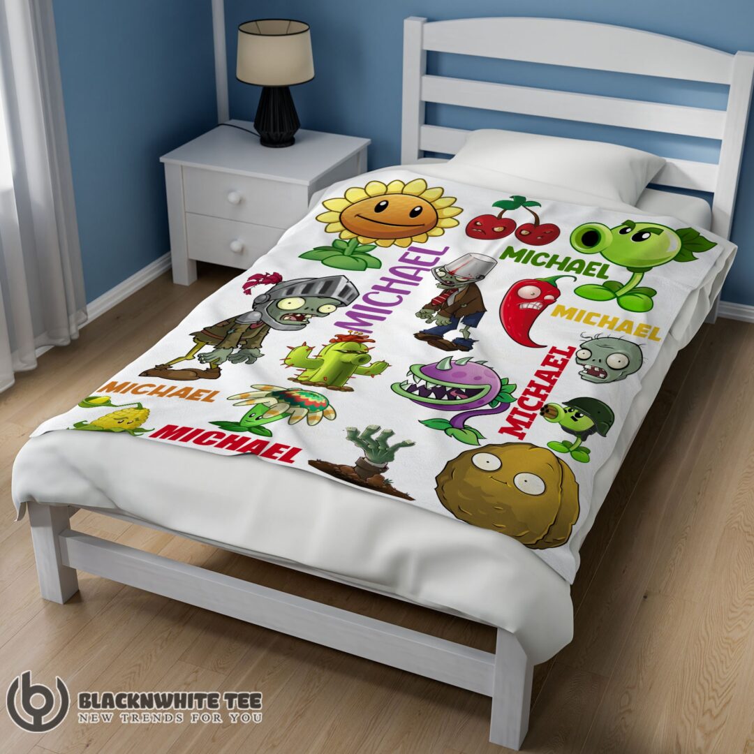 Perfect Top Plants Vs Zombies Characters Blanket Fleece Customized Blanket
