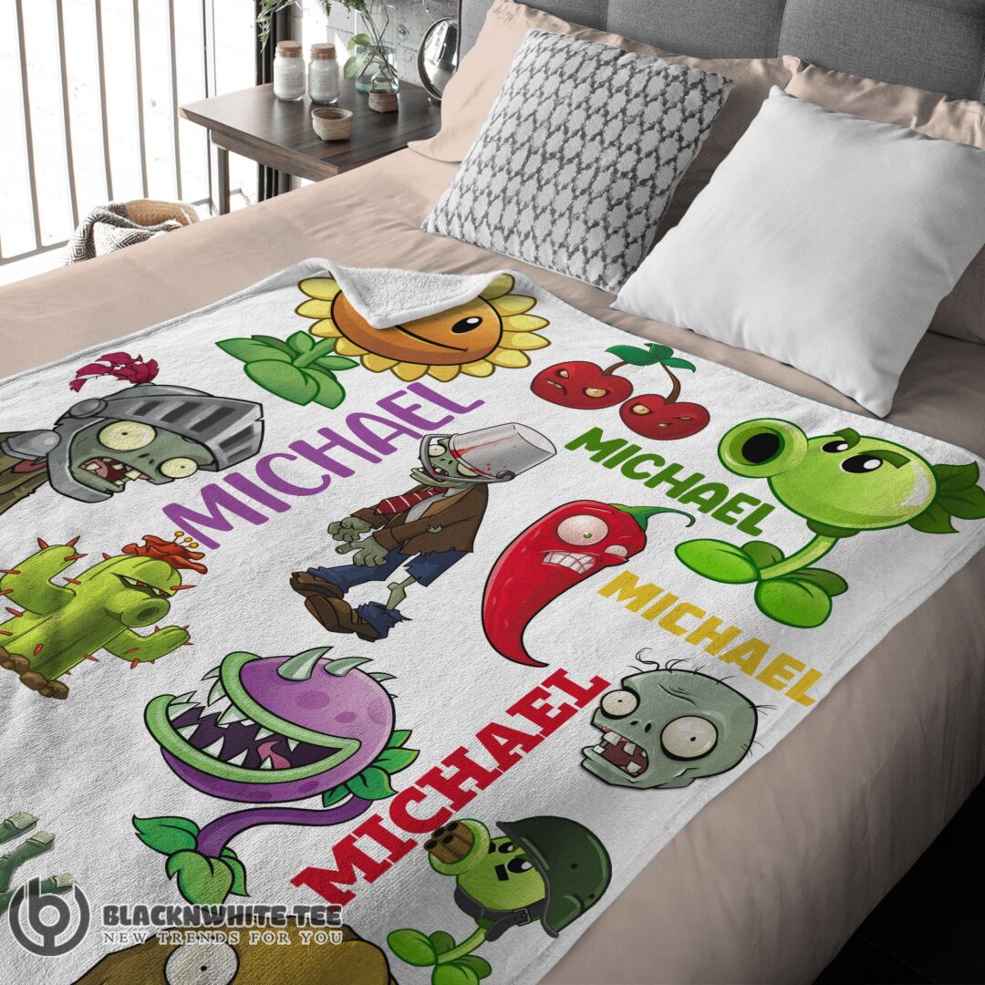 Perfect Top Plants Vs Zombies Characters Blanket Fleece Customized Blanket