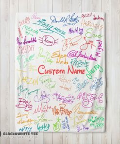 Perfect Top Playful Hand Writing Typography Vibrant Name Blanket Fleece Customized Blanket