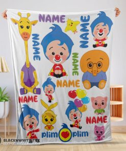 Perfect Top Plim Plim & Friends Collage Cute Blanket Fleece Customized Blanket