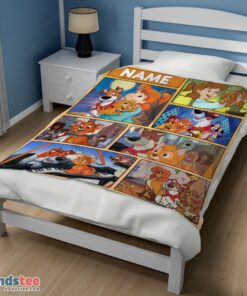 Premium Disney Oliver & Company Jenny Foxworth Oliver Dodger With Friends Blanket Fleece Customized Blanket - Image 3